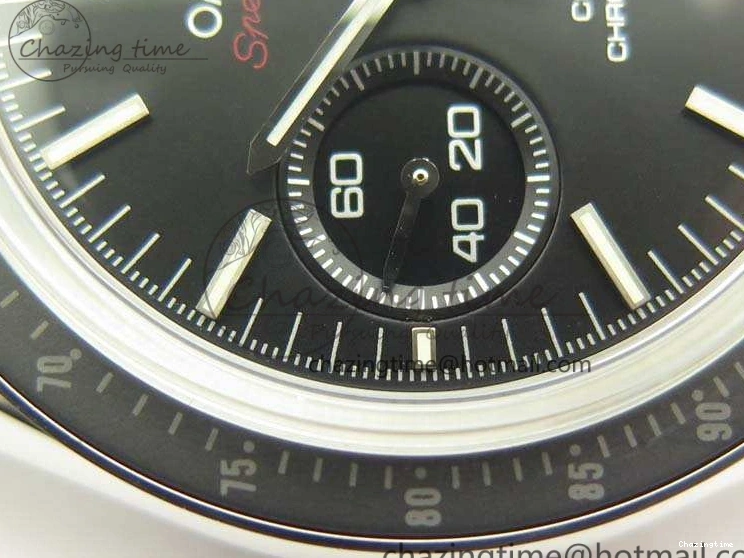 0317 TechFriendly SpeedMaster MoonWatch SS OMF 1:1 Best Edition Black Red Dial On SS Bracelet A9300 V 8092